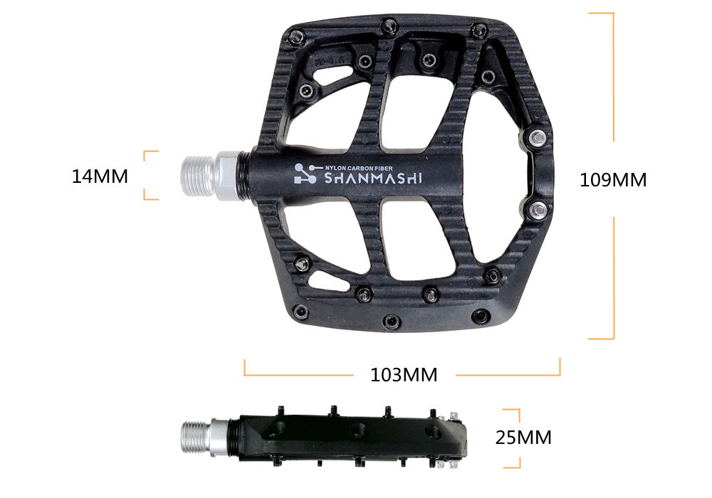 UPANBIKE 9/16" Bike Pedals Nylon Carbon Wide Flat Platform CNC Ultralight Bearing Bicycle Pedals For MTB Road Bike UP640 - UPANBIKE