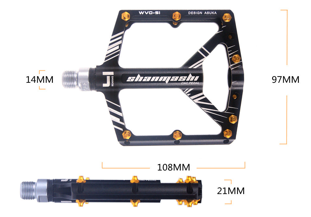 UPANBIKE Mountain Bike Road Bike Pedals 4 Bearings 9/16'' Spindle Aluminum alloy CNC Flat Platform Bicycle Pedals UP624 - UPANBIKE