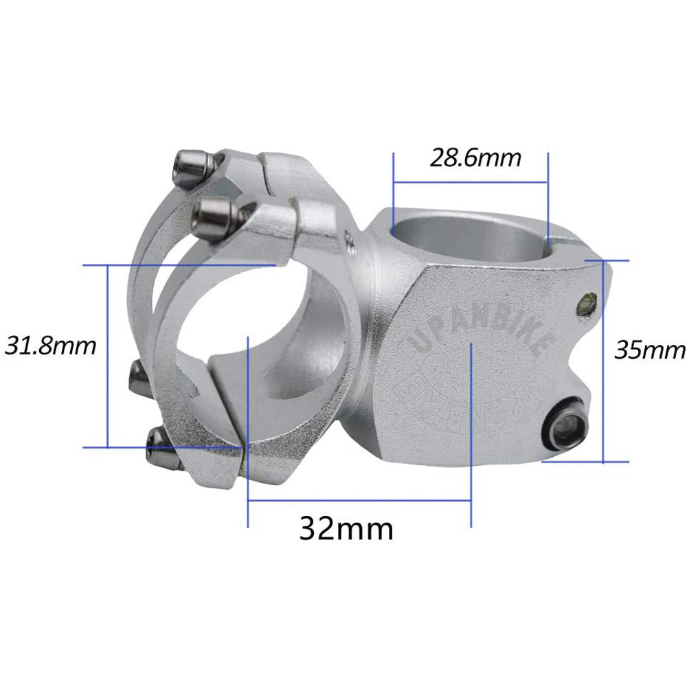 B068 Bike Short Stem, 25.4mm 31.8mm Clamp, 32mm long